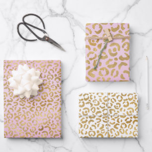 Pink Gold Leopard Print        Wrapping Paper Sheets