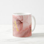 Pink Gold Liquid Watercolor | Name | Initial Coffee Mug at Zazzle
