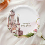 Pink Gold Little Princess Royal Castle Baby Shower Paper Plates<br><div class="desc">Make your baby shower even more magical with our Once Upon a Time Fairytale Castle Baby Shower Paper Plates. Designed to complement your princess-themed celebration, these plates feature a whimsical fairytale castle adorned with soft pastel hues, sparkling details, and delicate gold accents. The enchanting design brings a sense of wonder...</div>
