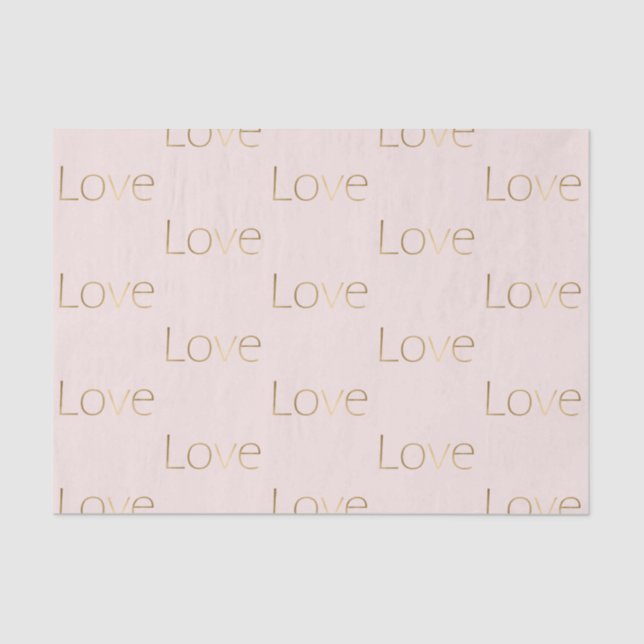 Pink Gold Love Bridal Shower Tissue Paper (Front)