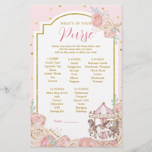 Pink & Gold Magical Carousel What's In Your Purse