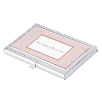 Pink Gold Marble Business Card Holder