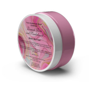 Pink Gold Marble Cosmetics Body Butter Jar Label