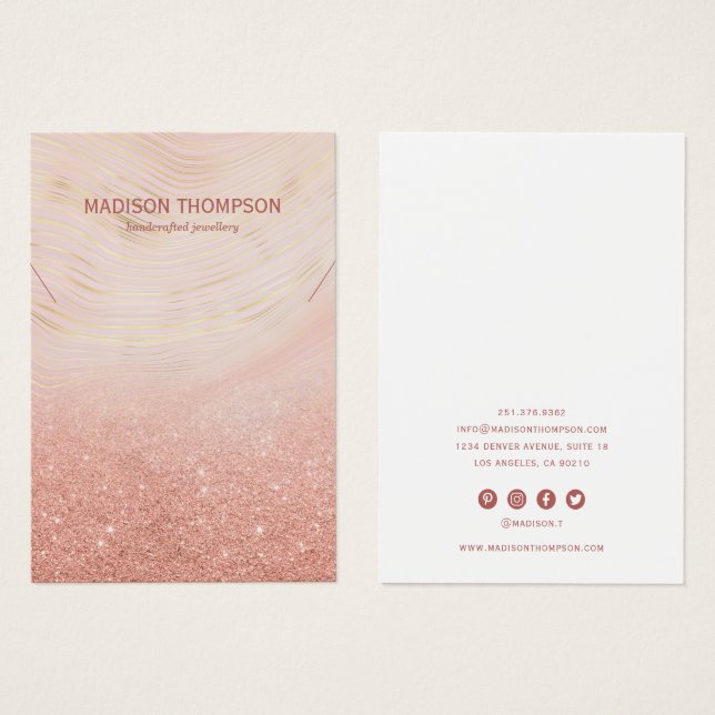 Pink & Gold Marble Jewelry Necklace Display (Front & Back)