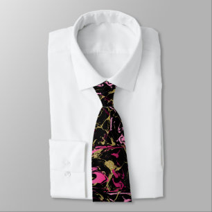 Pink Gold Marble Men Tie