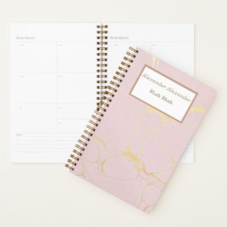 Pink Gold Marble Planner