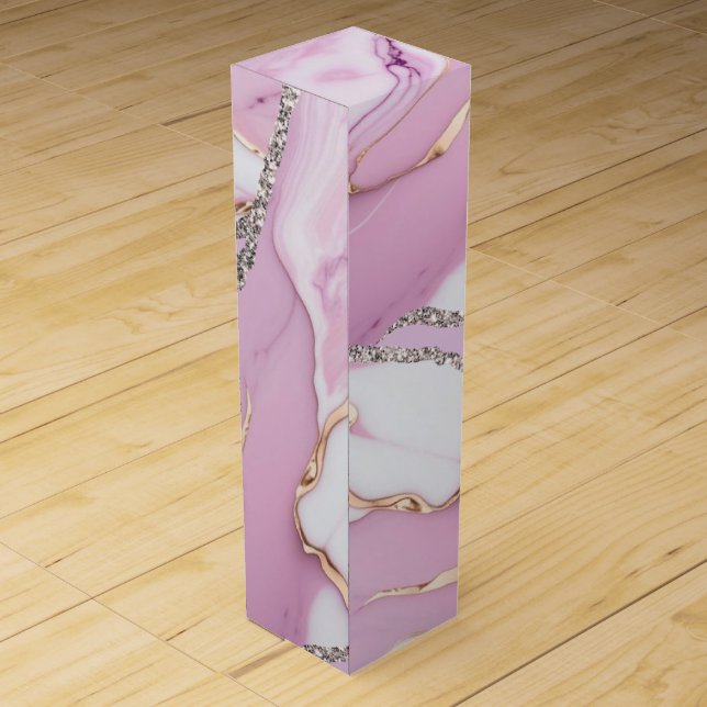 Pink Gold Marble Wine Box (Back)