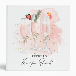 Pink Gold Mimosas Bridal Shower Recipe 3 Ring Binder