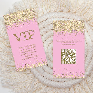 Pink & Gold Mini VIP Birthday Invitation