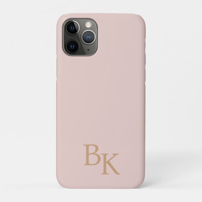 Pink Gold Minimal Personalized Initial Monogram Case-Mate iPhone Case (Back)