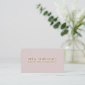 Pink Gold Minimalist | Modern Elegant Stylish Business Card (Standing Front)