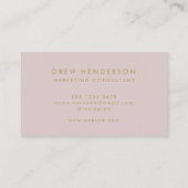 Pink Gold Minimalist | Modern Elegant Stylish Business Card (Back)