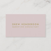 Pink Gold Minimalist | Modern Elegant Stylish Business Card (Front)