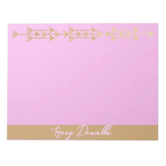 Pink & Gold Minimalist Personalized Notepad