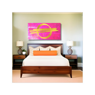 Pink Gold Modern Abstract Stretched Canvas Print