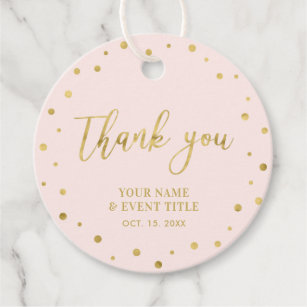 Pink & Gold   Modern Birthday Favor Thank you Favor Tags