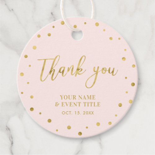 Pink  Gold  Modern Birthday Favor Thank you Favor Tags