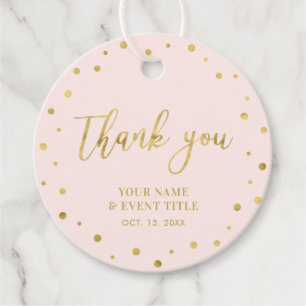 Pink & Gold   Modern Birthday Favor Thank you Tags