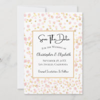 Pink Gold Modern Chic Wedding  Save The Date