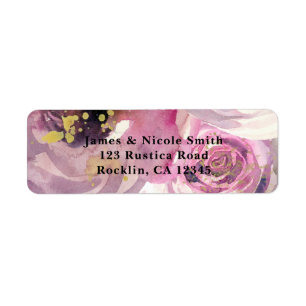 Pink & Gold Modern Floral Wedding Birthday Party Label
