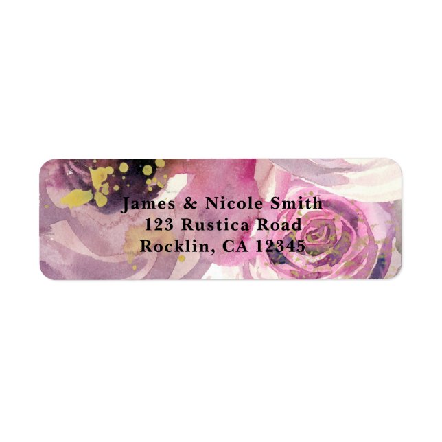 Pink & Gold Modern Floral Wedding Birthday Party Label (Front)