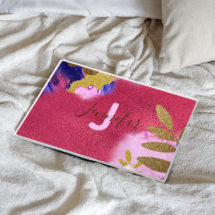 Pink Gold Modern Glam Abstract Shimmering Glitter HP Laptop Skin