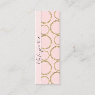 Pink & Gold Modern Glam Elegant Circles Mini Business Card