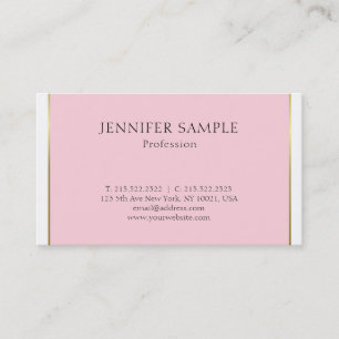 Pink Gold Modern Sophisticated Plain Trendy Luxury Business Card