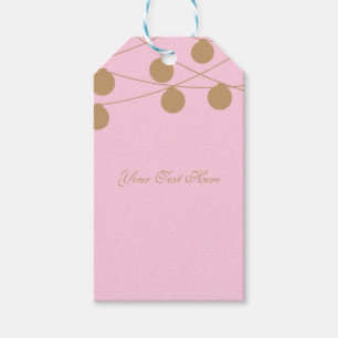 Pink & Gold Modern String Lights Chic Party Favor Gift Tags