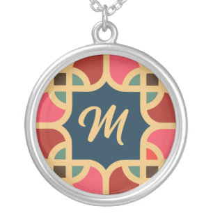 Pink Gold Motif   Custom monogram Necklace Gift