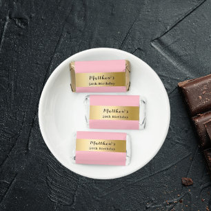 Pink gold name script modern minimalist hershey's miniatures
