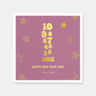 Pink Gold New Years Eve Party Napkins