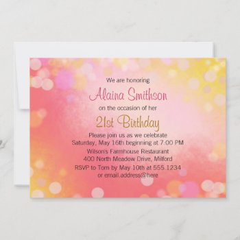 Pink Gold Older Teen Girls Birthday Invitation by PartyPrep at Zazzle