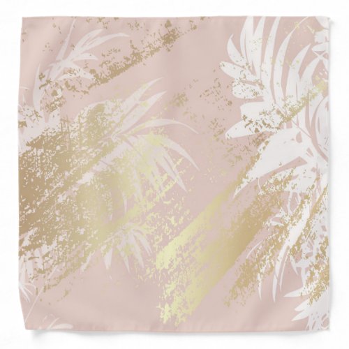 Pink gold palm tree leaves foliage bandana