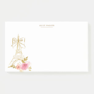 Pink Gold Parisian Chic Monogram Post-it Notes