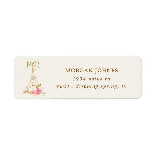 Pink Gold Parisian Chic Return Address Label