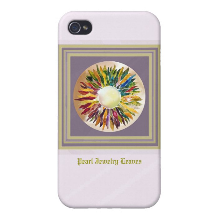 Pink Gold Pearl Leaves Trendy  Cases For iPhone 4