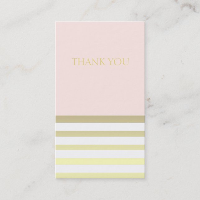 Pink & Gold Personal or Business Thank You Card (Front)