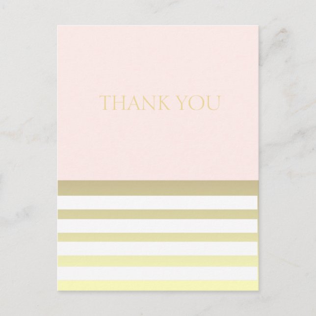Pink & Gold Personal or Business Thank You Postcard (Front)