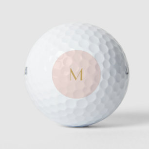 Pink & Gold Personalized Monogram Name Golf Tow Balls