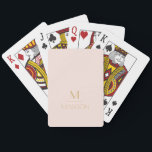 Pink & Gold Personalized Monogram | Name  Poker Cards<br><div class="desc">Personalized Monogram Pink & Gold Art Deco Font,  The template is set up ready for you to customize with your name and initial,  If you would like to change the color or style of the font click customize further at the end of the template.</div>