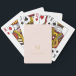 Pink & Gold Personalized Monogram | Name  Poker Cards<br><div class="desc">Personalized Monogram Pink & Gold Art Deco Font,  The template is set up ready for you to customize with your name and initial,  If you would like to change the color or style of the font click customize further at the end of the template.</div>