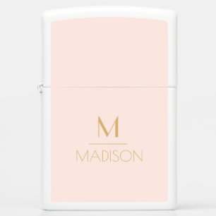Pink & Gold Personalized Monogram   Name   Zippo Lighter