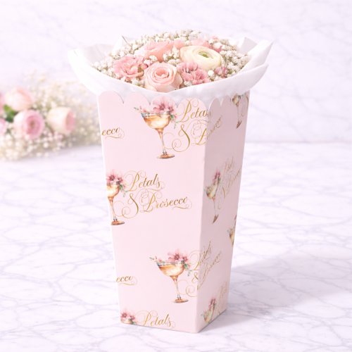 Pink Gold Petals and Prosecco Bridal Shower Favor Boxes
