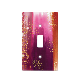 Pink Gold Pineapple Glitter Light Switch Cover
