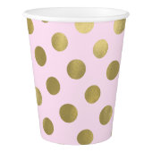 Pink Gold Polka Dot Birthday Party Paper Cup (Left)