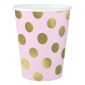 Pink Gold Polka Dot Birthday Party Paper Cup (Right)