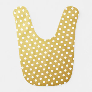 Pink & Gold Polka Dot Pattern Baby Bib