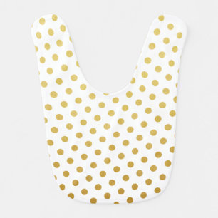 Pink & Gold Polka Dot Pattern Baby Bib