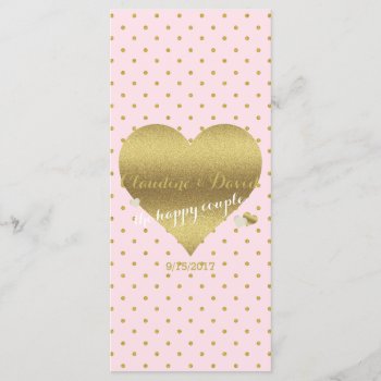 Pink & Gold Polka Dot Wedding Party Program Cards by Ohhhhilovethat at Zazzle